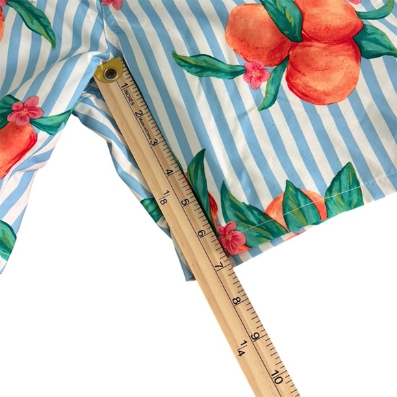 Men’s Striped Orange Peach Swim Shorts Size M NEW - Picture 2 of 5
